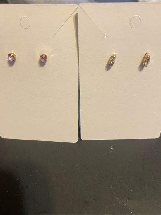 Fashion Jewelry Jewelry - Fashion Jewelry Gold-Tone Studs with Pink and Clear Stones